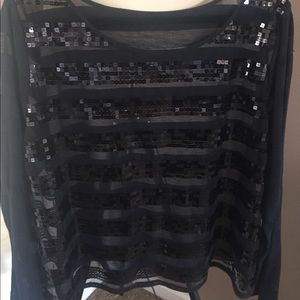 Shear sequined blouse